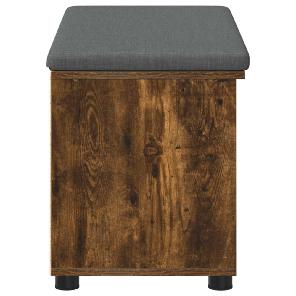 Produktbild för Hallbänk Rökt Ek 80 x 38 x 46 cm Konstruerat Trä och Tyg