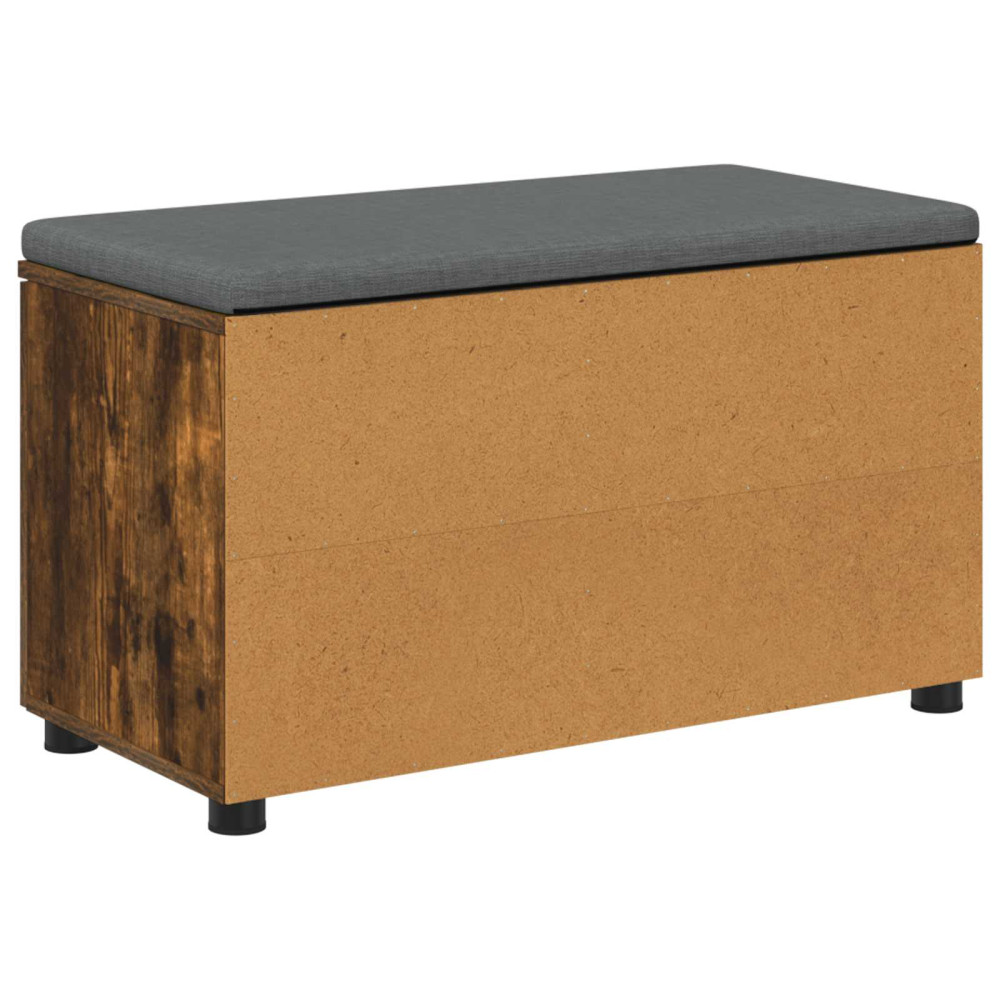 Produktbild för Hallbänk Rökt Ek 80 x 38 x 46 cm Konstruerat Trä och Tyg