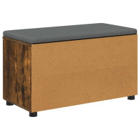 Produktbild för Hallbänk Rökt Ek 80 x 38 x 46 cm Konstruerat Trä och Tyg