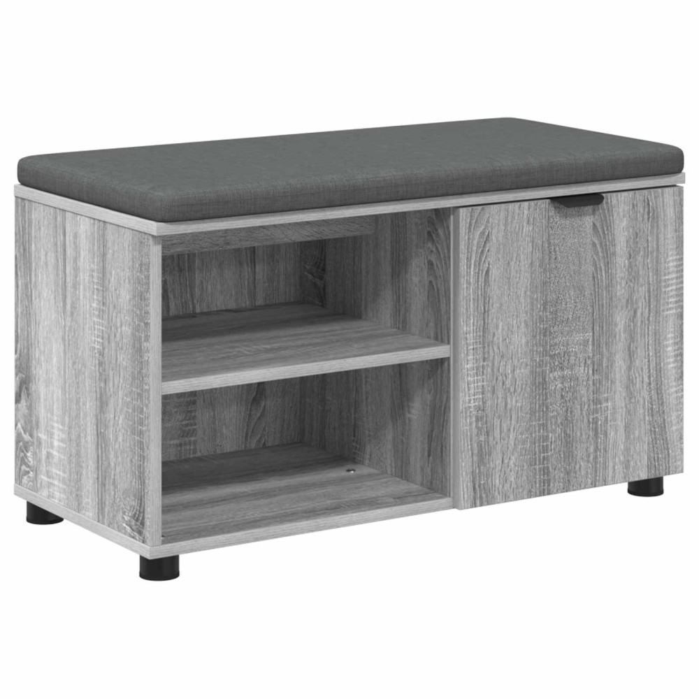 Produktbild för Hallbänk Grå Sonoma 80 x 38 x 46 cm Konstruerat Trä och Tyg