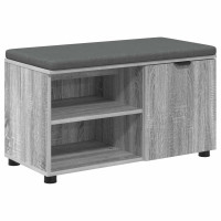 Produktbild för Hallbänk Grå Sonoma 80 x 38 x 46 cm Konstruerat Trä och Tyg