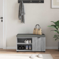 Produktbild för Hallbänk Grå Sonoma 80 x 38 x 46 cm Konstruerat Trä och Tyg