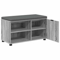 Produktbild för Hallbänk Grå Sonoma 80 x 38 x 46 cm Konstruerat Trä och Tyg