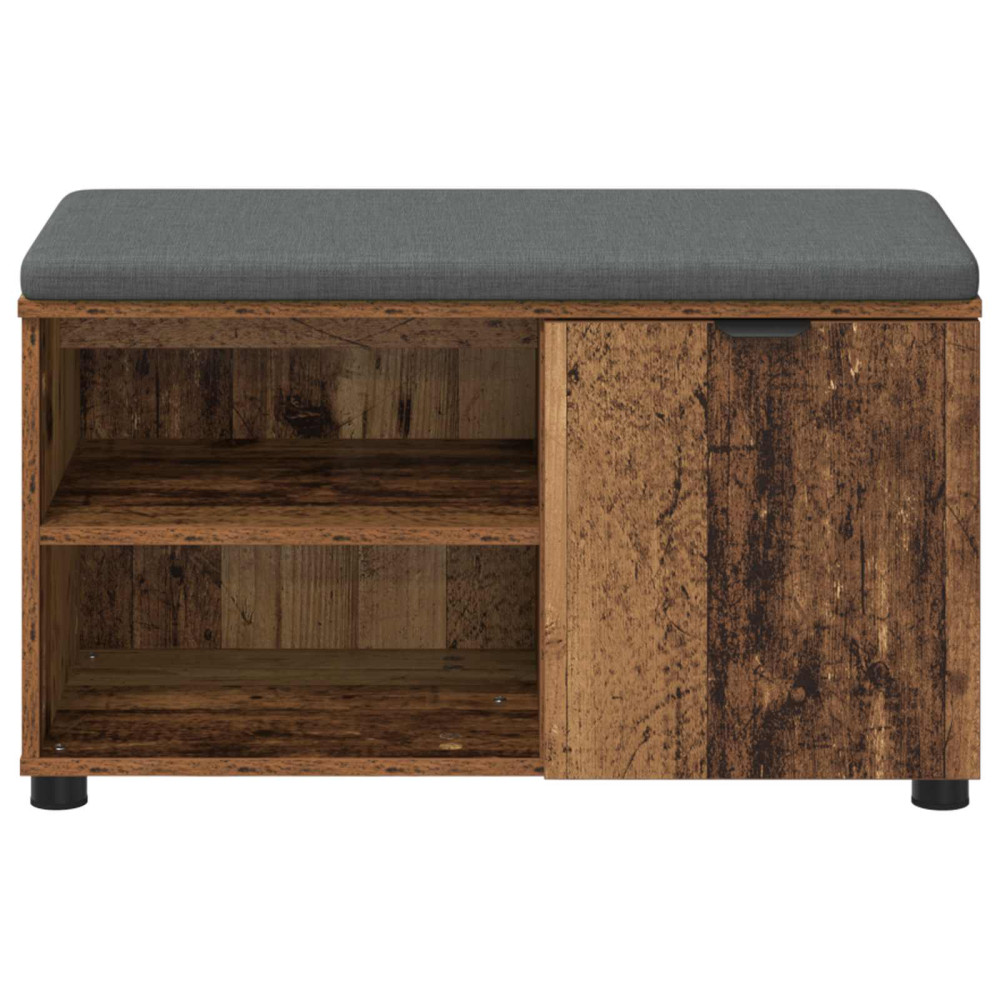 Produktbild för Hallbänk Gammalt trä 80 x 38 x 46 cm Konstruerat Trä och Tyg
