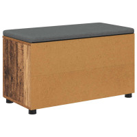 Produktbild för Hallbänk Gammalt trä 80 x 38 x 46 cm Konstruerat Trä och Tyg