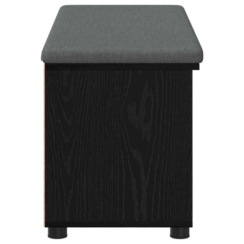 Produktbild för Hallbänk Svart Ek 100 x 38 x 46 cm Konstruerat Trä och Tyg
