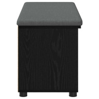 Produktbild för Hallbänk Svart Ek 100 x 38 x 46 cm Konstruerat Trä och Tyg