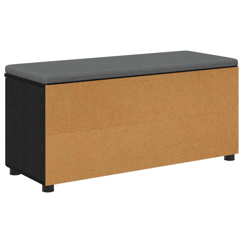 Produktbild för Hallbänk Svart Ek 100 x 38 x 46 cm Konstruerat Trä och Tyg