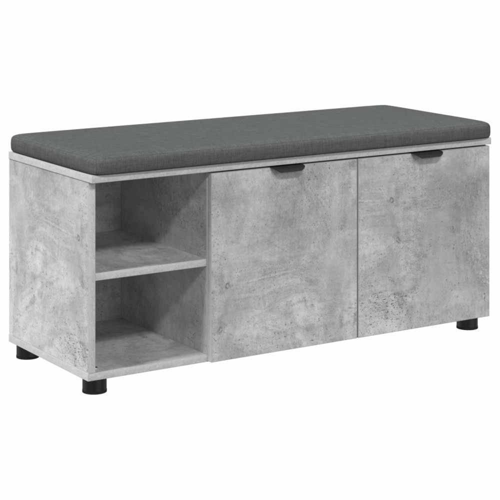 Produktbild för Hallbänk BetongGrå 100 x 38 x 46 cm Konstruerat Trä och Tyg