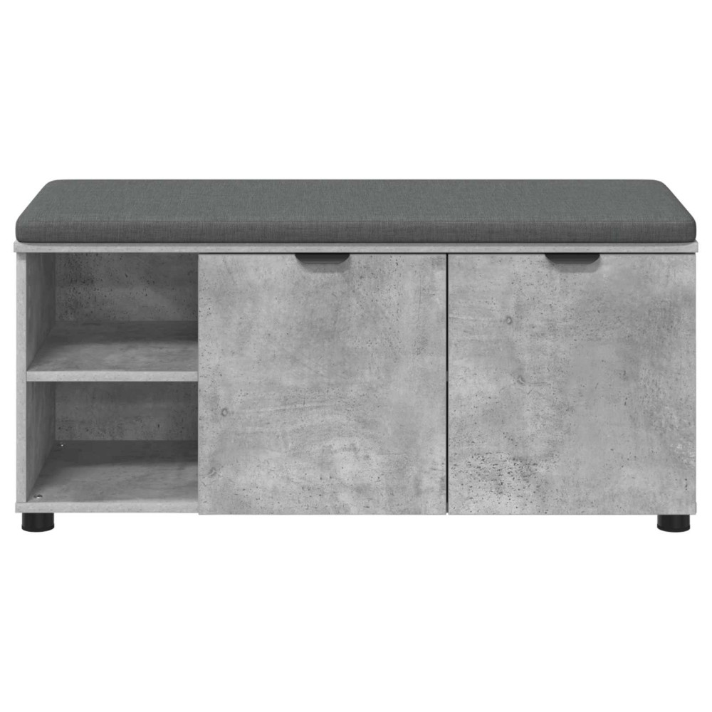 Produktbild för Hallbänk BetongGrå 100 x 38 x 46 cm Konstruerat Trä och Tyg