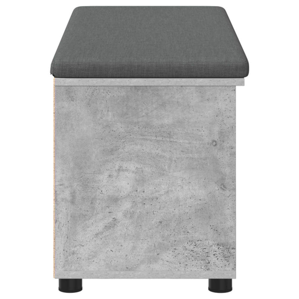 Produktbild för Hallbänk BetongGrå 100 x 38 x 46 cm Konstruerat Trä och Tyg