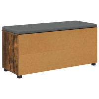 Produktbild för Hallbänk Rökt Ek 100 x 38 x 46 cm Konstruerat Trä och Tyg