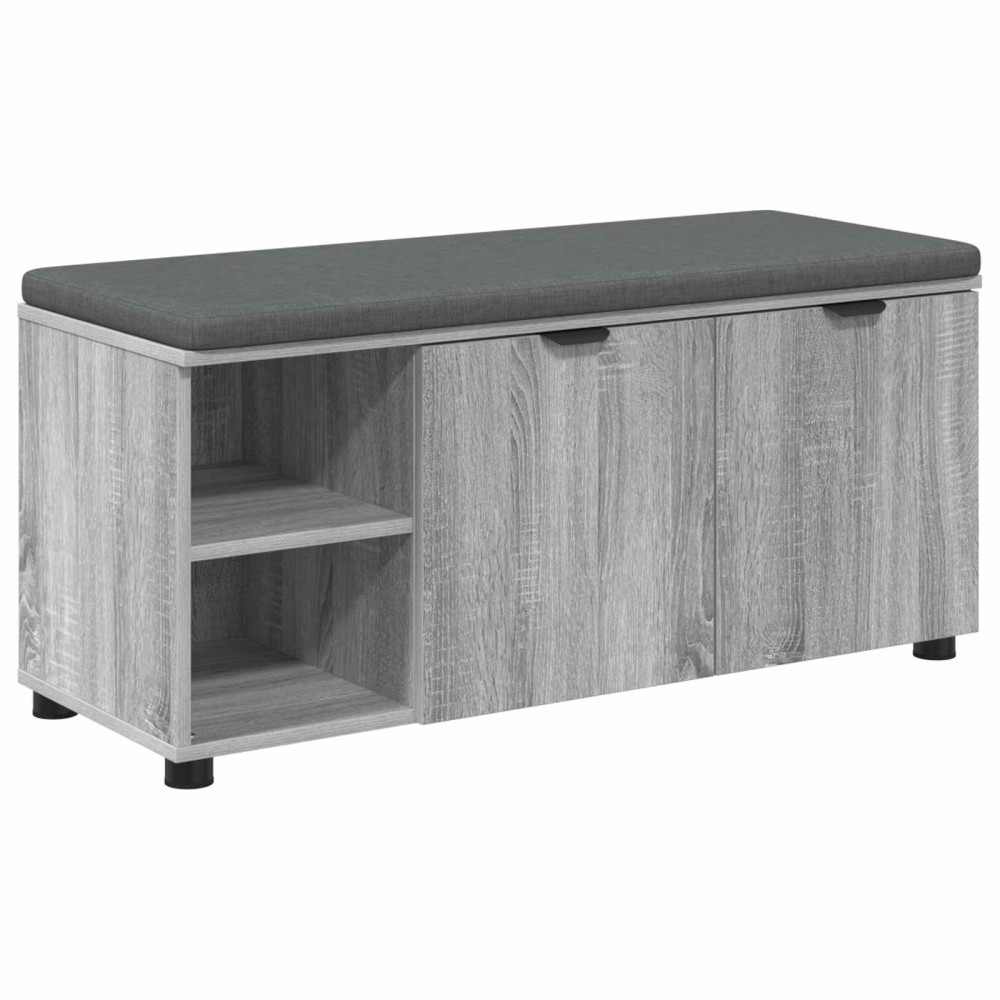 Produktbild för Hallbänk Grå Sonoma 100 x 38 x 46 cm Konstruerat Trä och Tyg