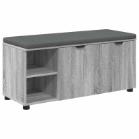 Produktbild för Hallbänk Grå Sonoma 100 x 38 x 46 cm Konstruerat Trä och Tyg