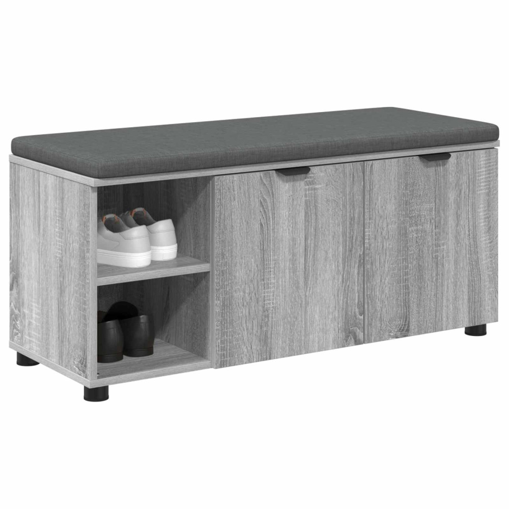 Produktbild för Hallbänk Grå Sonoma 100 x 38 x 46 cm Konstruerat Trä och Tyg