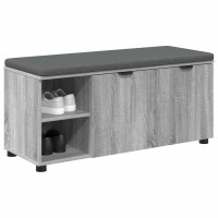Produktbild för Hallbänk Grå Sonoma 100 x 38 x 46 cm Konstruerat Trä och Tyg