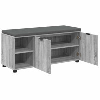 Produktbild för Hallbänk Grå Sonoma 100 x 38 x 46 cm Konstruerat Trä och Tyg