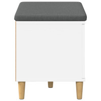 Produktbild för Hallbänk med kudde Vit 60 x 38 x 46 cm Konstruerat Trä och Tyg