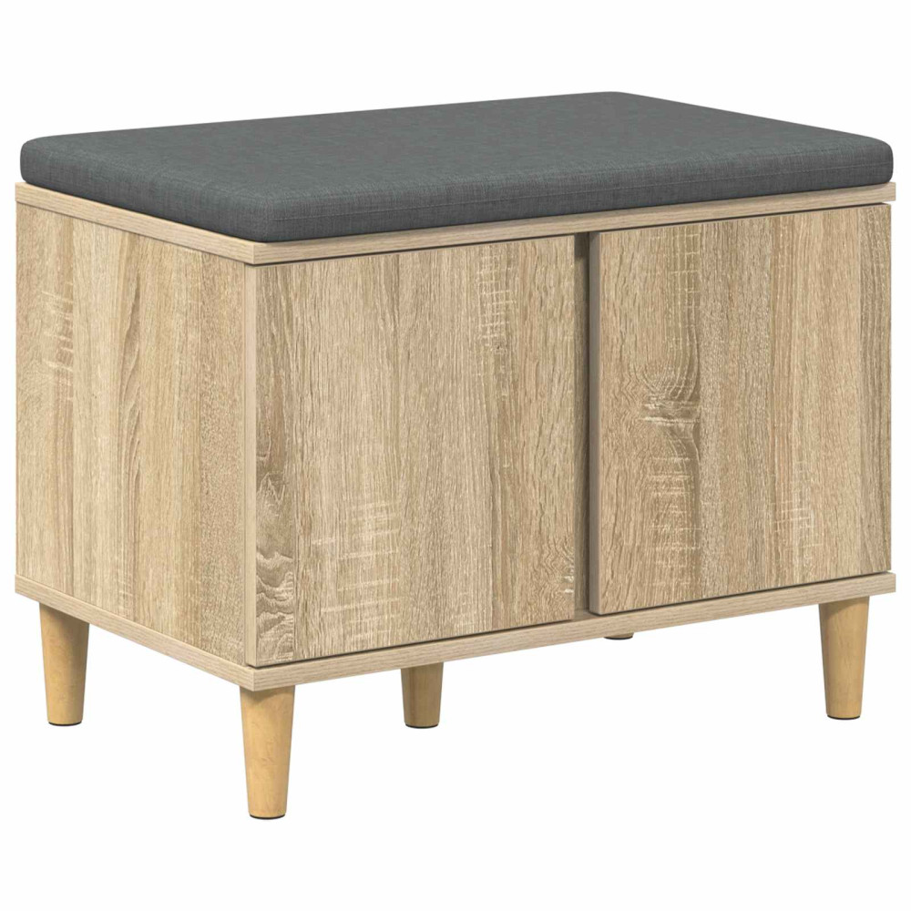 Produktbild för Hallbänk Sonoma-ek 60 x 38 x 46 cm Konstruerat Trä och Tyg