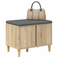 Produktbild för Hallbänk Sonoma-ek 60 x 38 x 46 cm Konstruerat Trä och Tyg