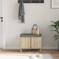 Produktbild för Hallbänk Sonoma-ek 60 x 38 x 46 cm Konstruerat Trä och Tyg