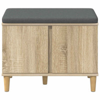 Produktbild för Hallbänk Sonoma-ek 60 x 38 x 46 cm Konstruerat Trä och Tyg