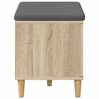 Produktbild för Hallbänk Sonoma-ek 60 x 38 x 46 cm Konstruerat Trä och Tyg