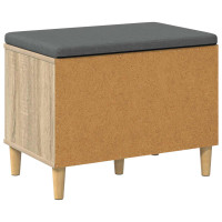 Produktbild för Hallbänk Sonoma-ek 60 x 38 x 46 cm Konstruerat Trä och Tyg
