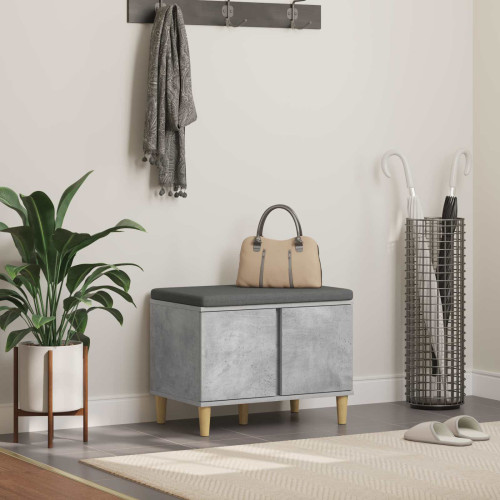 vidaXL Hallbänk BetongGrå 60 x 38 x 46 cm Konstruerat Trä och Tyg