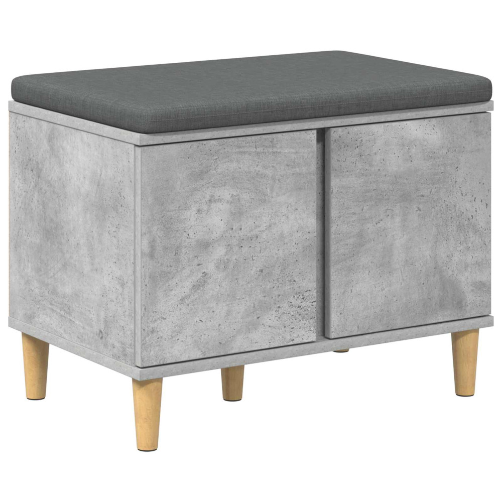 Produktbild för Hallbänk BetongGrå 60 x 38 x 46 cm Konstruerat Trä och Tyg