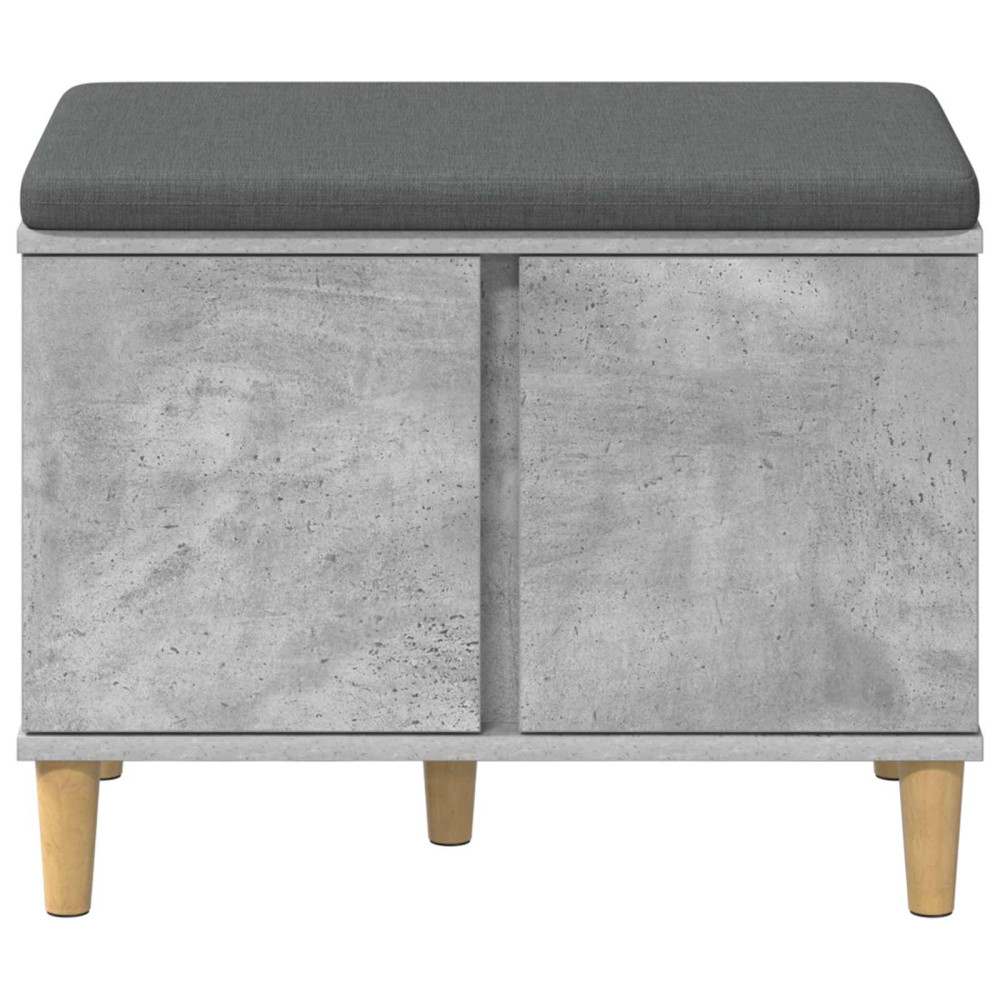 Produktbild för Hallbänk BetongGrå 60 x 38 x 46 cm Konstruerat Trä och Tyg