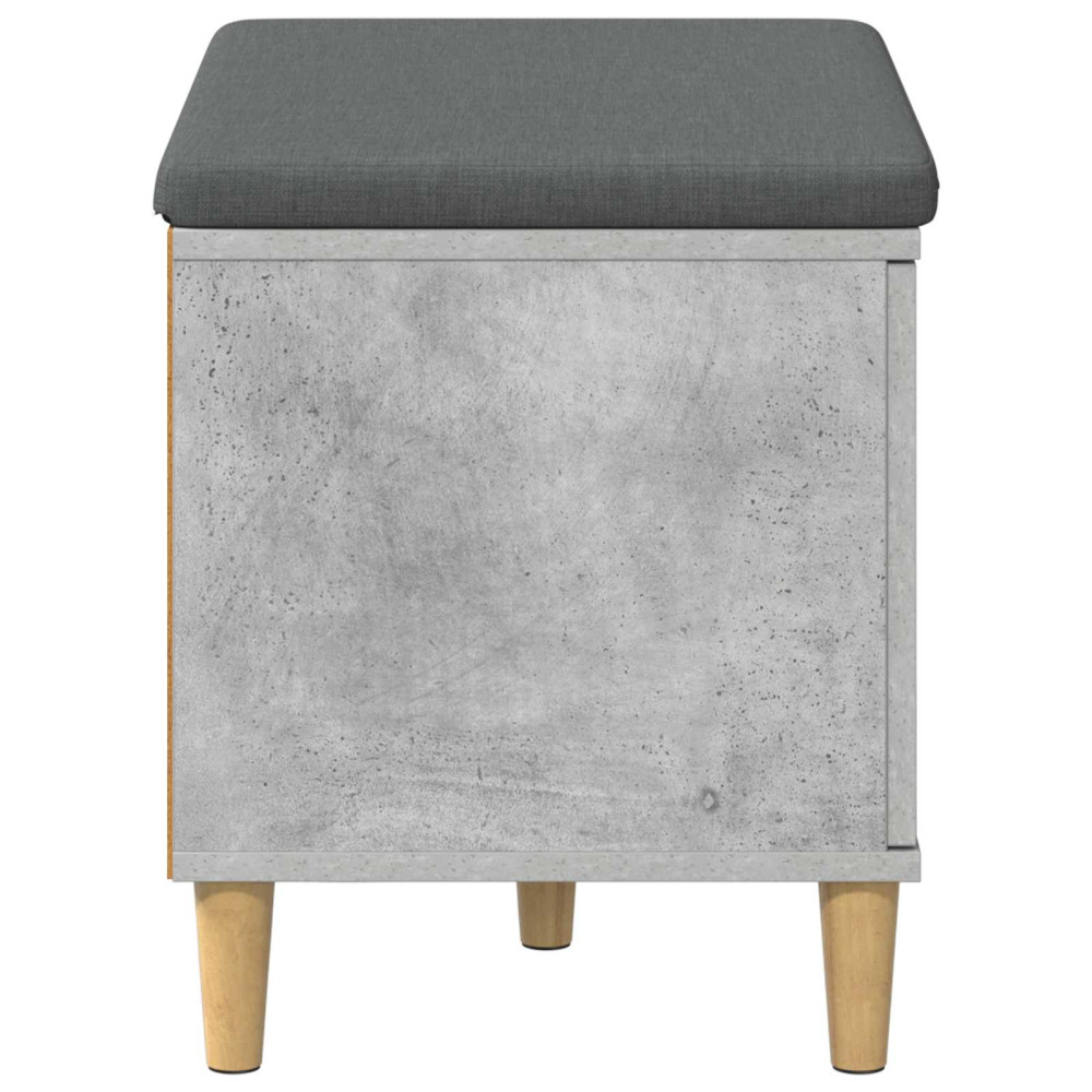 Produktbild för Hallbänk BetongGrå 60 x 38 x 46 cm Konstruerat Trä och Tyg