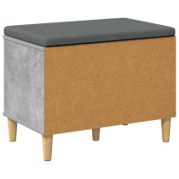 Produktbild för Hallbänk BetongGrå 60 x 38 x 46 cm Konstruerat Trä och Tyg