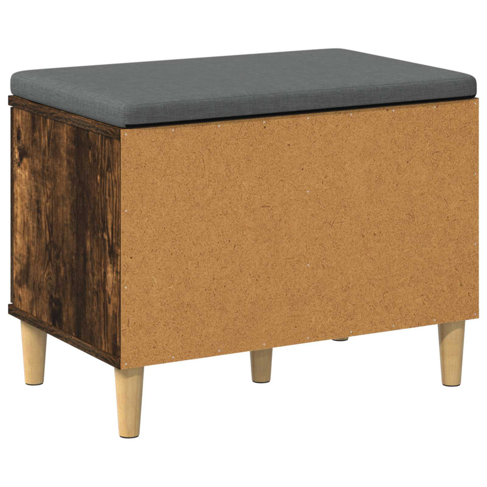 Produktbild för Hallbänk Rökt Ek 60 x 38 x 46 cm Konstruerat Trä och Tyg