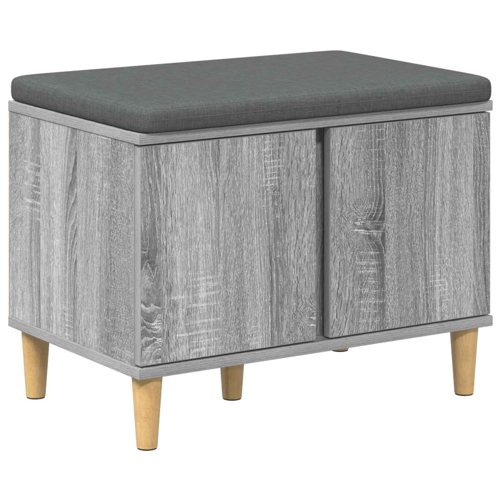 Produktbild för Hallbänk Grå Sonoma 60 x 38 x 46 cm Konstruerat Trä och Tyg