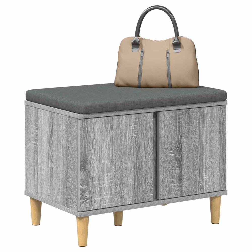 Produktbild för Hallbänk Grå Sonoma 60 x 38 x 46 cm Konstruerat Trä och Tyg
