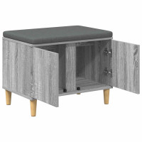 Produktbild för Hallbänk Grå Sonoma 60 x 38 x 46 cm Konstruerat Trä och Tyg