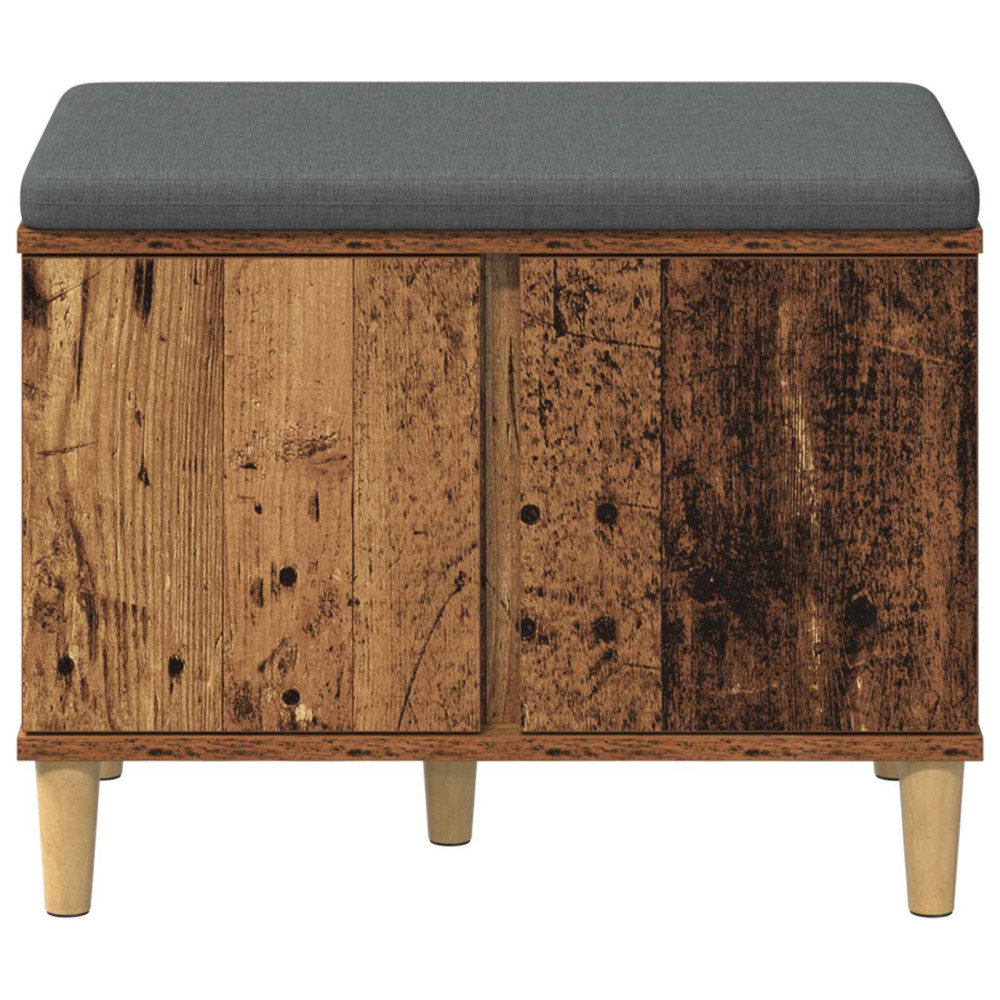Produktbild för Hallbänk Gammalt trä 60 x 38 x 46 cm Konstruerat Trä och Tyg