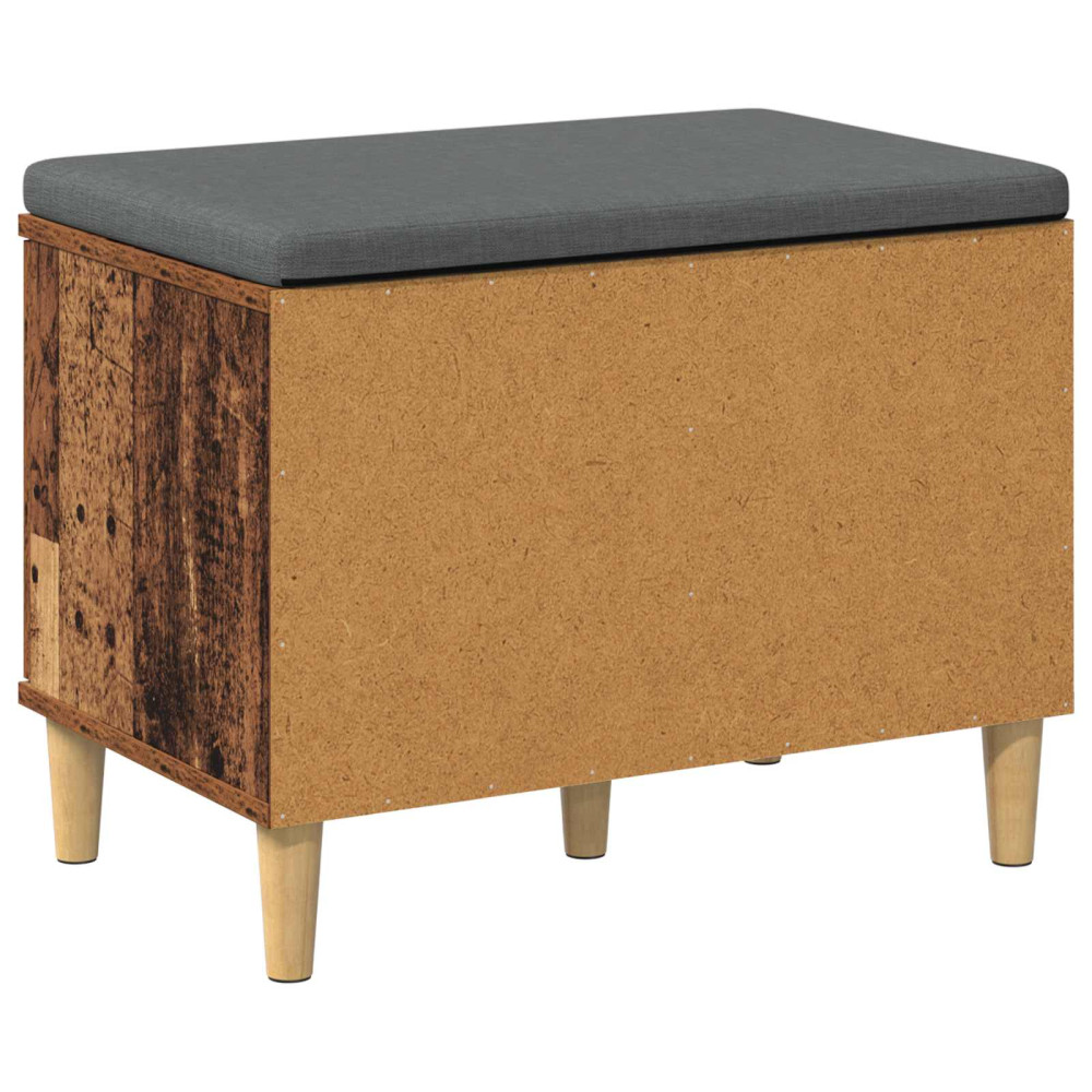 Produktbild för Hallbänk Gammalt trä 60 x 38 x 46 cm Konstruerat Trä och Tyg