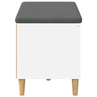 Produktbild för Hallbänk med kudde Vit 80 x 38 x 46 cm Konstruerat Trä och Tyg