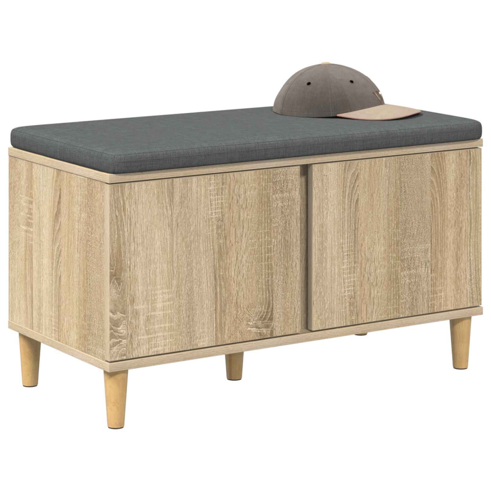 Produktbild för Hallbänk Sonoma-ek 80 x 38 x 46 cm Konstruerat Trä och Tyg