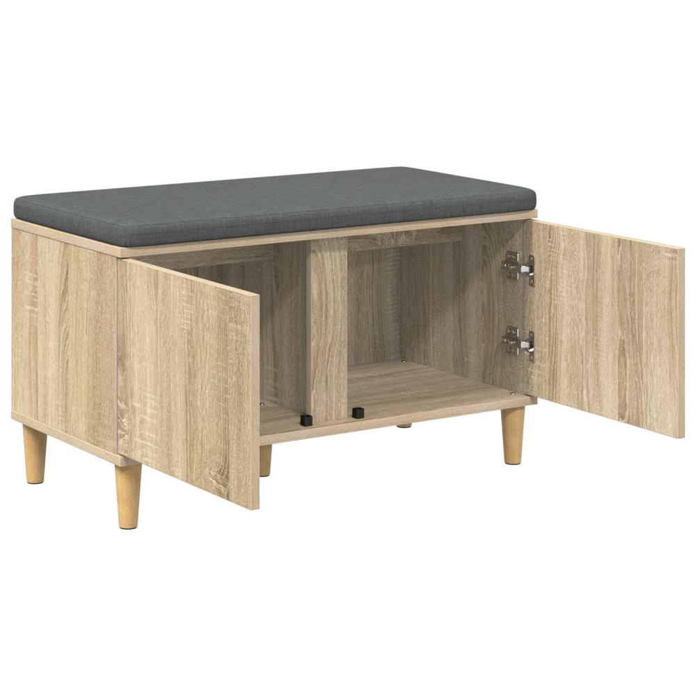 Produktbild för Hallbänk Sonoma-ek 80 x 38 x 46 cm Konstruerat Trä och Tyg