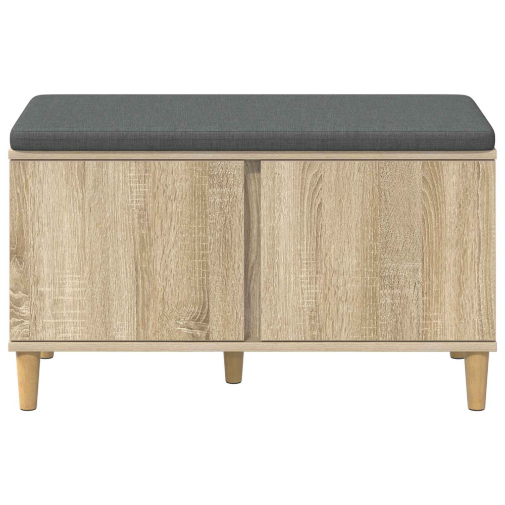 Produktbild för Hallbänk Sonoma-ek 80 x 38 x 46 cm Konstruerat Trä och Tyg