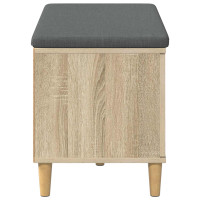 Produktbild för Hallbänk Sonoma-ek 80 x 38 x 46 cm Konstruerat Trä och Tyg