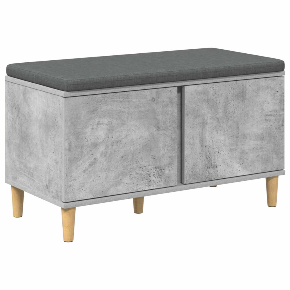 Produktbild för Hallbänk BetongGrå 80 x 38 x 46 cm Konstruerat Trä och Tyg
