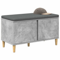 Produktbild för Hallbänk BetongGrå 80 x 38 x 46 cm Konstruerat Trä och Tyg