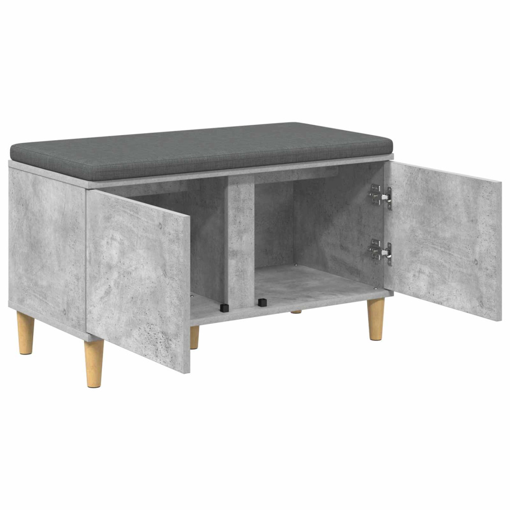 Produktbild för Hallbänk BetongGrå 80 x 38 x 46 cm Konstruerat Trä och Tyg