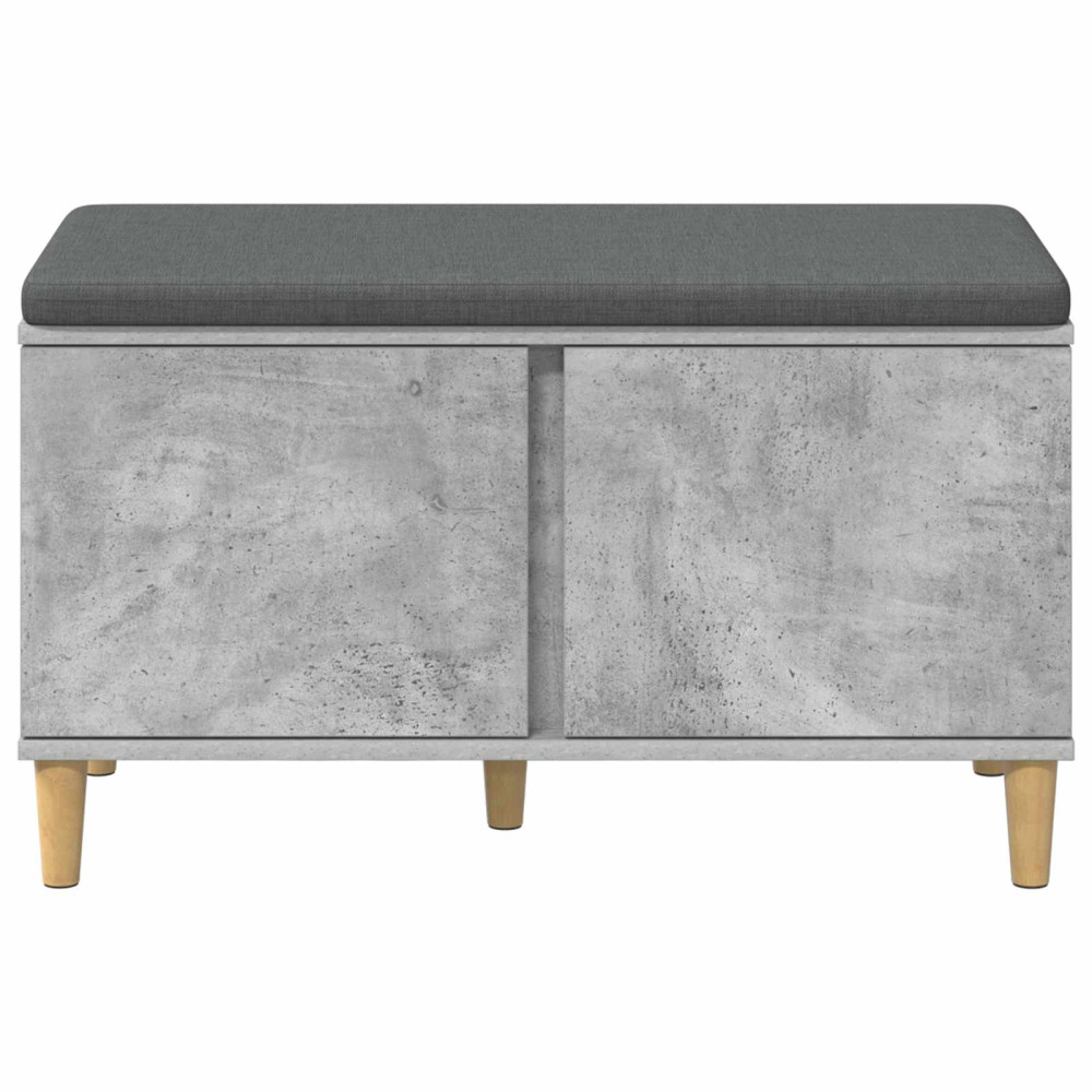 Produktbild för Hallbänk BetongGrå 80 x 38 x 46 cm Konstruerat Trä och Tyg