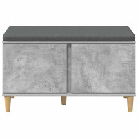 Produktbild för Hallbänk BetongGrå 80 x 38 x 46 cm Konstruerat Trä och Tyg