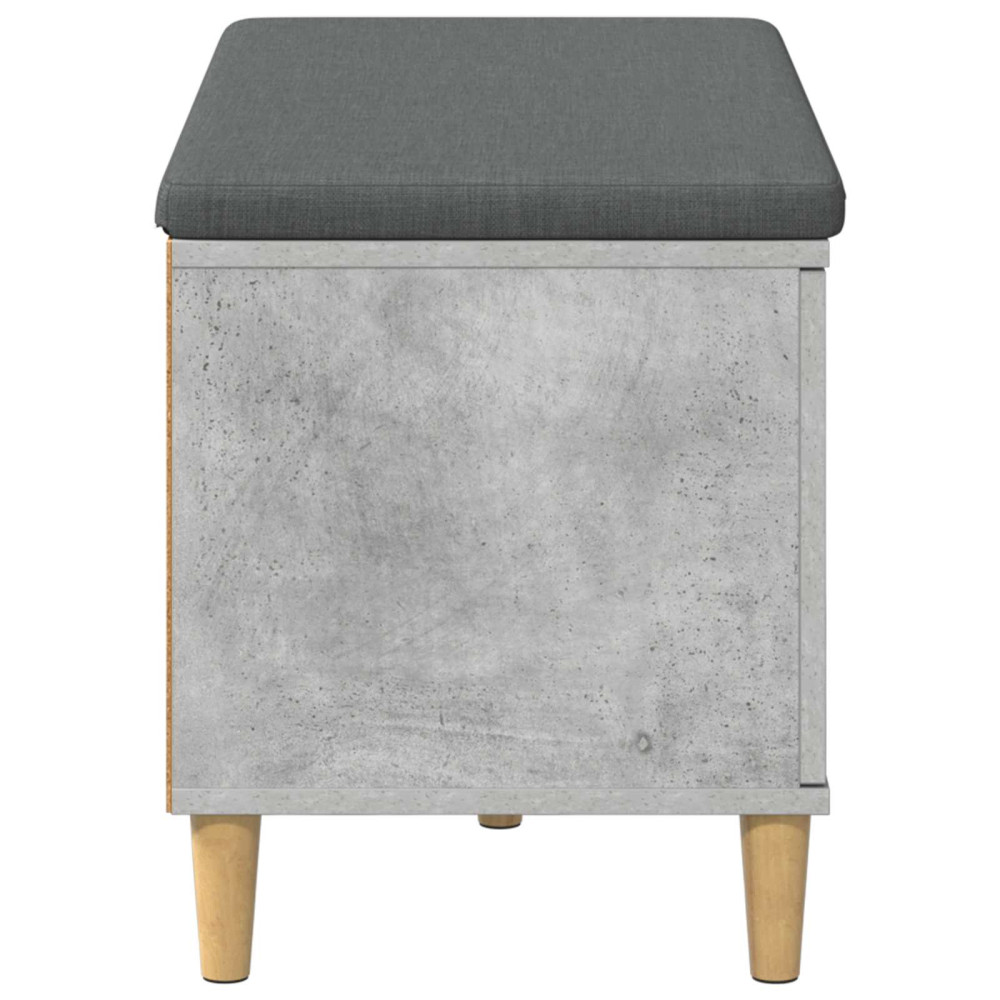 Produktbild för Hallbänk BetongGrå 80 x 38 x 46 cm Konstruerat Trä och Tyg